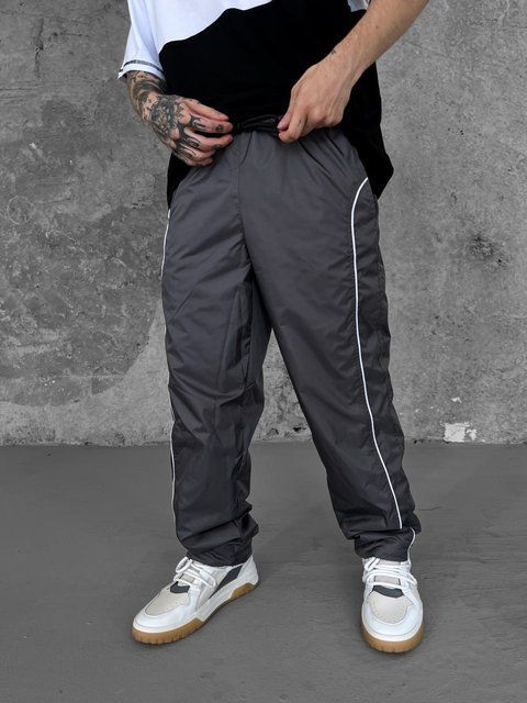 Мужские oversize спортивные брюки в графитовом цвете 1000812000006 фото