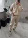 Мужской oversize костюм на флисе в бежевом цвете aln6k фото 2