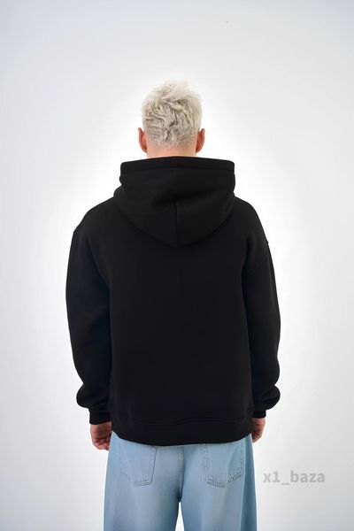 Чоловіче oversize худі у чорному кольорі x1_baza-Xs фото
