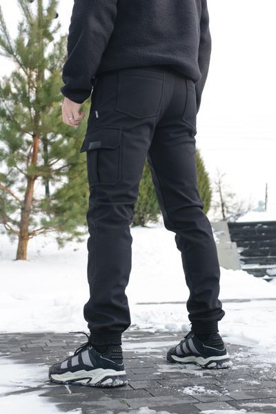 Чоловічі штани Softshell на флісі у чорному кольорі 1589544197 фото