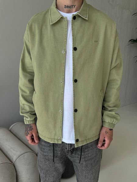 Мужская oversize джинсовая куртка в зеленом цвете gs2426 фото