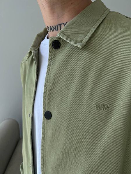Мужская oversize джинсовая куртка в зеленом цвете gs2426 фото