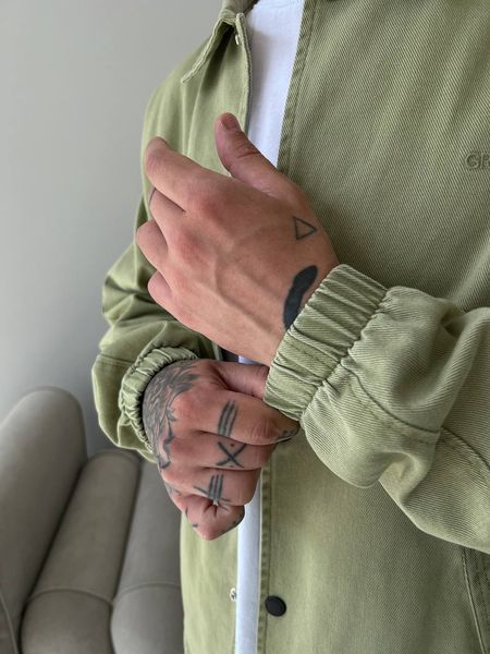 Мужская oversize джинсовая куртка в зеленом цвете gs2426 фото