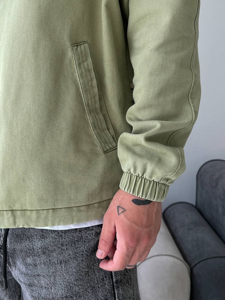 Мужская oversize джинсовая куртка в зеленом цвете gs2426 фото
