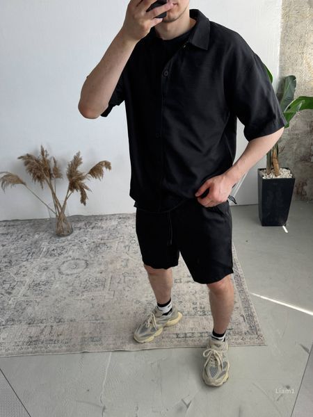 Мужской oversize костюм в черном цвете liam1 фото