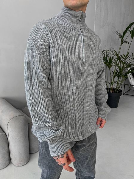 Мужской oversize свитер в сером цвете mr109 фото