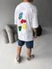 Мужская oversize футболка в белом цвете bz274 фото 3