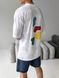 Мужская oversize футболка в белом цвете bz274 фото 4