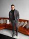 Мужской oversize костюм рубашка + брюки в графитовом цвете rb9 фото 6