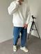 Мужской вязаный oversize свитер в белом цвете la159 фото 6