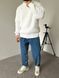 Мужской вязаный oversize свитер в белом цвете la159 фото 7