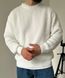 Мужской вязаный oversize свитер в белом цвете la159 фото 4