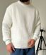 Мужской вязаный oversize свитер в белом цвете la159 фото 3