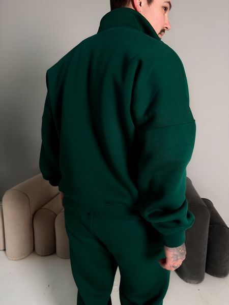 Чоловічий oversize костюм світшот+штани з принтом у зеленому кольорі kos59 фото
