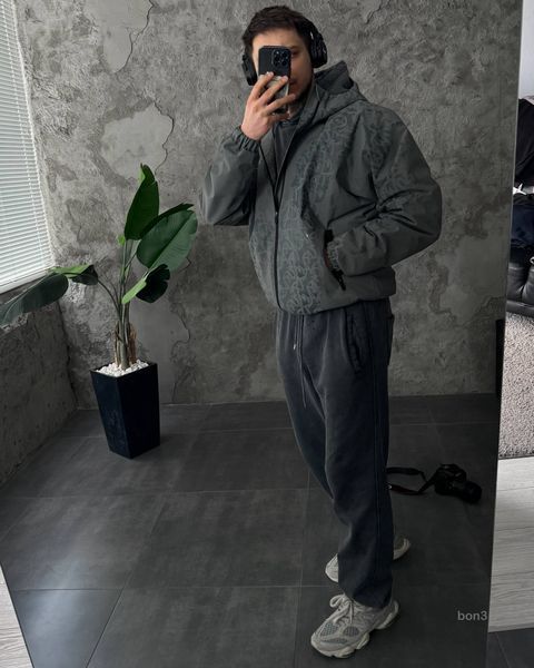 Чоловіча oversize вітрівка у сірому кольорі bon3-S фото