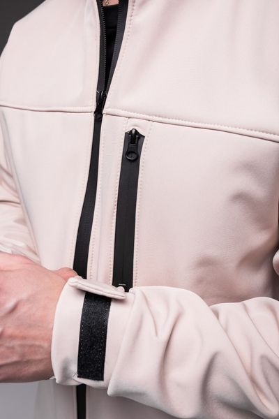 Мужская куртка на флисе Soft shell в бежевом цвете 2225bg фото