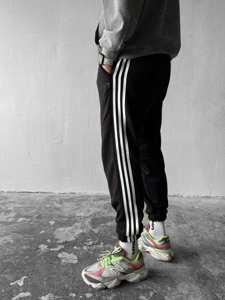 Мужские джоггеры с лампасами в черном цвете pant1-S фото