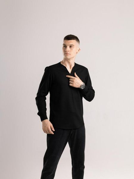 Мужская базовая рубашка в черном цвете srru3082ba фото