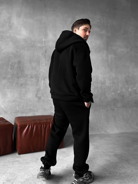 Мужской oversize спортивный костюм в черном цвете kos23 фото