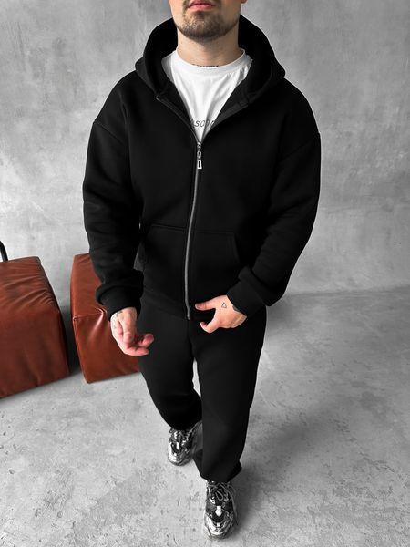 Мужской oversize спортивный костюм в черном цвете kos23 фото
