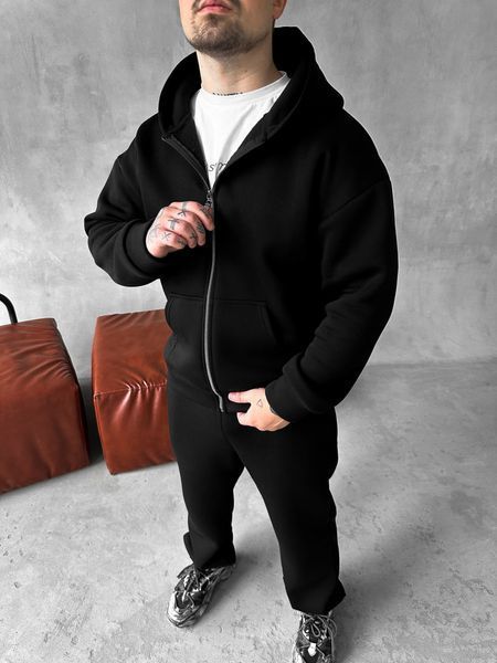 Мужской oversize спортивный костюм в черном цвете kos23 фото
