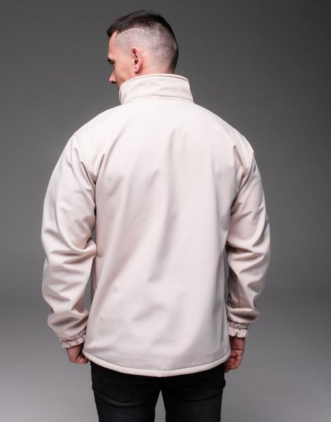 Мужская куртка на флисе Soft shell в бежевом цвете 2225bg фото