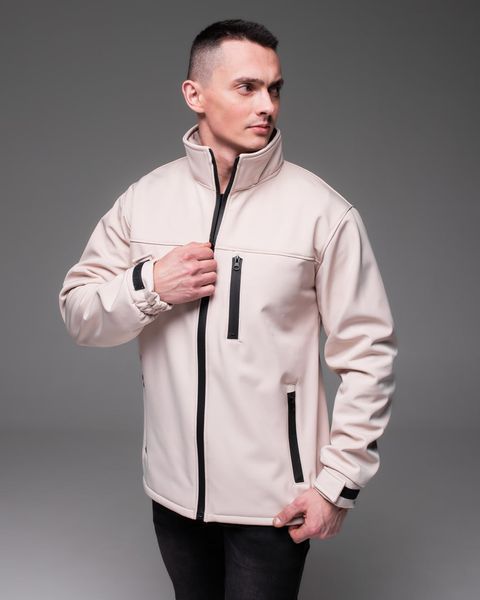 Мужская куртка на флисе Soft shell в бежевом цвете 2225bg фото