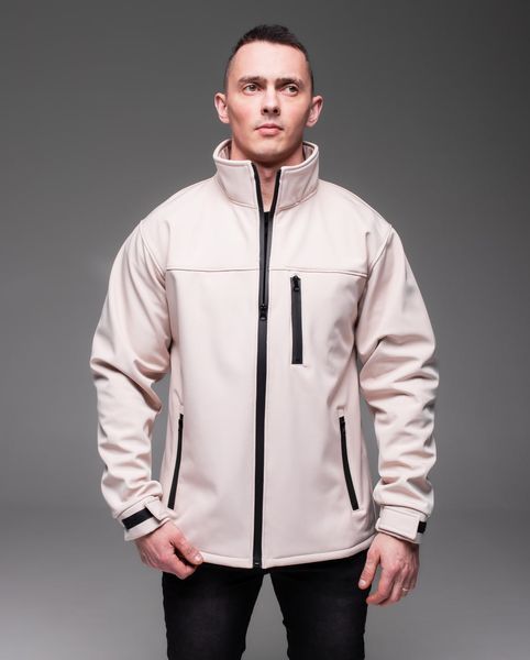 Мужская куртка на флисе Soft shell в бежевом цвете 2225bg фото