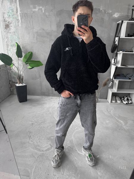Мужское oversize худи в черном цвете fut1n фото