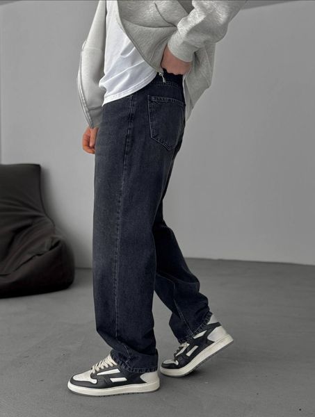 Мужские широкие джинсы Baggy в темно-сером цвете bg-100-600 фото