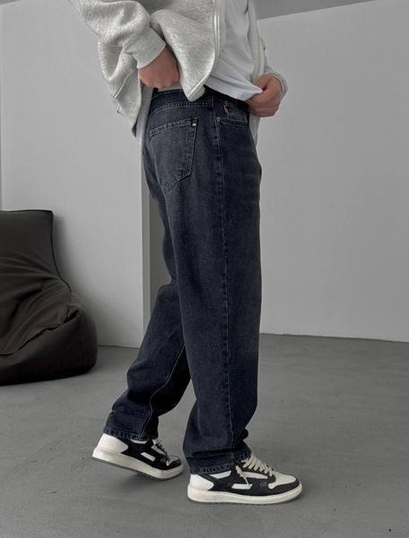 Мужские широкие джинсы Baggy в темно-сером цвете bg-100-600 фото