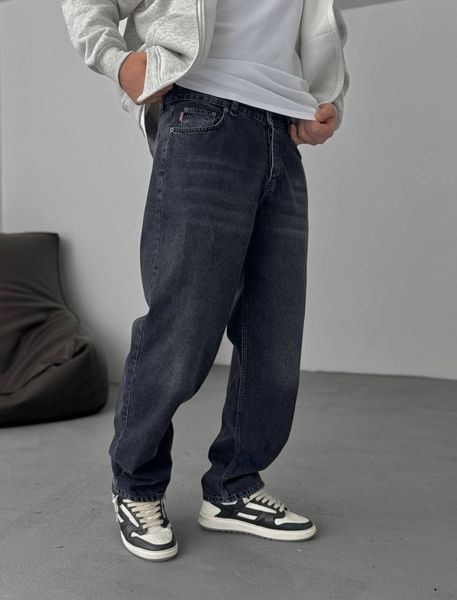 Мужские широкие джинсы Baggy в темно-сером цвете bg-100-600 фото