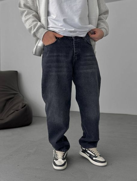 Мужские широкие джинсы Baggy в темно-сером цвете bg-100-600 фото