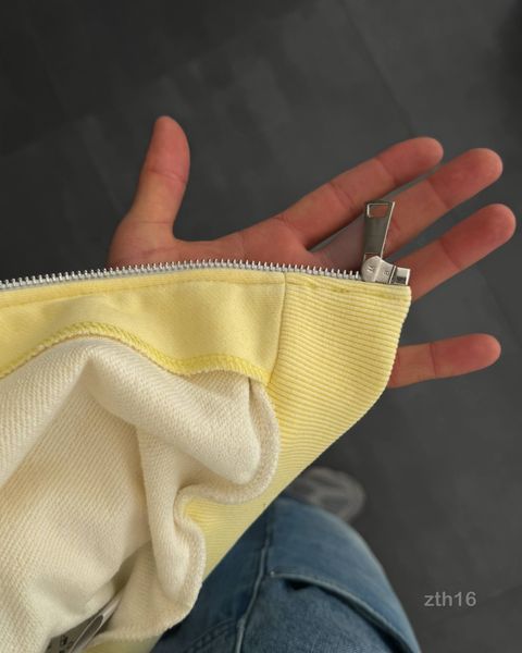 Чоловіче вільне худі на блискавці з теплохрому у жовтому кольорі zth16p-S фото