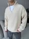 Мужской oversize свитер в бежевом цвете mr108 фото 1