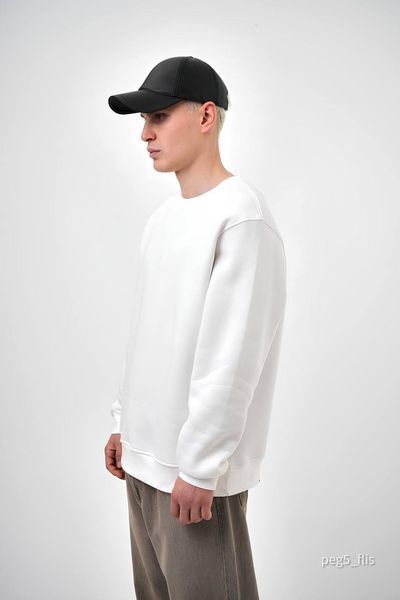 Чоловічий oversize світшот у білому кольорі peg5_flis фото