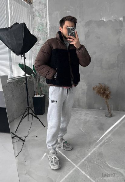 Мужская зимняя oversize куртка в черном цвете lebr7 фото