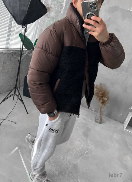 Мужская зимняя oversize куртка в черном цвете lebr7 фото
