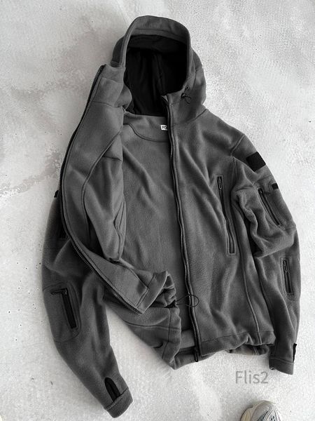 Чоловіча флісова oversize кофта у темно-сірому кольорі flis2 фото