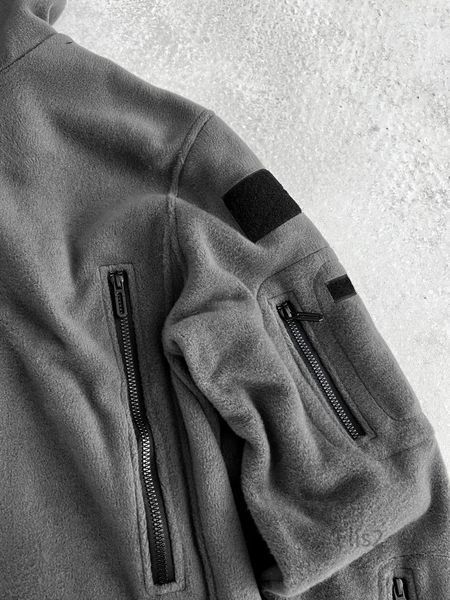 Чоловіча флісова oversize кофта у темно-сірому кольорі flis2 фото