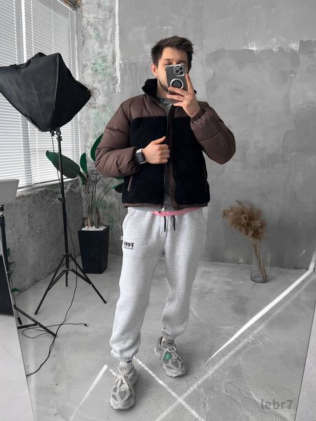 Мужская зимняя oversize куртка в черном цвете lebr7 фото