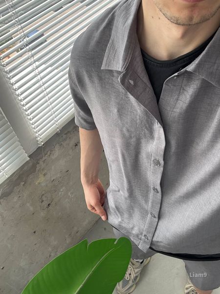 Чоловічий oversize костюм у сірому кольорі liam9 фото