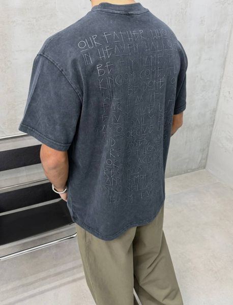 Мужская oversize вареная футболка в графитовом цвете ch298k-S фото