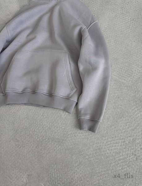 Мужское oversize худи на флисе в сером цвете x4_flis фото
