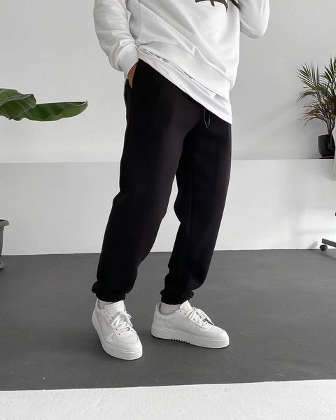 Мужские oversize спортивные брюки в черном цвете vz-sb204blc фото