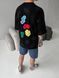 Мужская oversize футболка в черном цвете bz273 фото 4