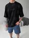 Мужская oversize футболка в черном цвете bz273 фото 2