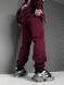 Мужские утепленные спортивные oversize брюки в бордовом цвете krr12 фото 3