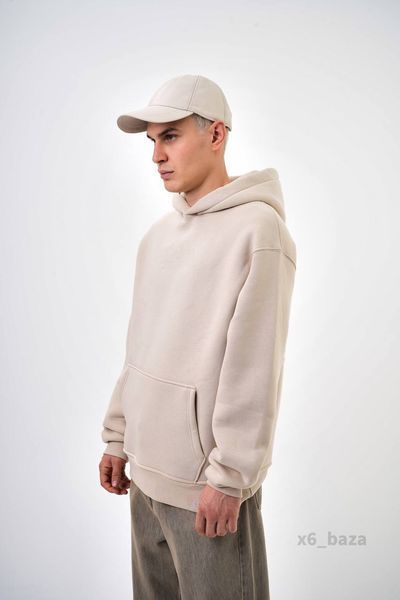Чоловіче oversize худі у бежевому кольорі x6_baza-Xs фото
