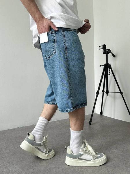 Мужские джинсовые шорты Baggy в голубом цвете sh00810k-28 фото